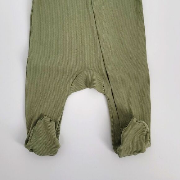 Baby unisex fall bottom snap olive jumpsuit littlechic boutique - Picture 3 of 6